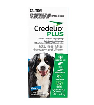Credelio Plus Chewable Tablets Flea &amp; Worming Treatment for Very Large Dogs (3 Pack)