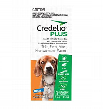 Credelio Plus Chewable Tablets Flea &amp; Worming Treatment for Medium Dogs (3 Pack)