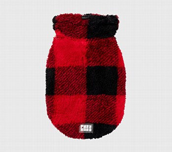 FuzzYard Dog Coat Checkered Teddy Sweater Red Size 6