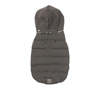 FuzzYard Dog Coat Essential Puffer Jacket Charcoal Size 3