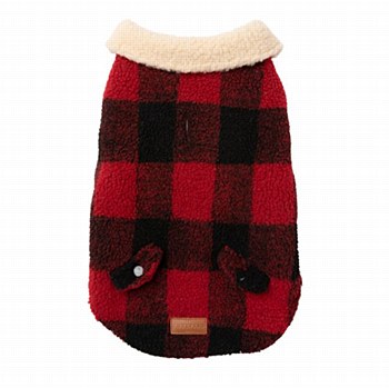 FuzzYard Dog Coat Lumberjack Jacket Red Size 1