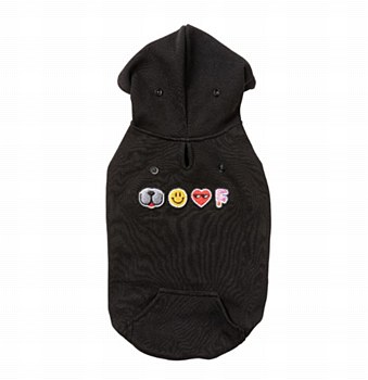 FuzzYard Dog Coat Wooftagram Hoodie Black Size 1