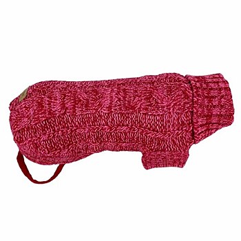 Huskimo Dog Jumper Cable Knit Chambray Red 60cm