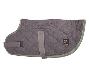Pet One Dog Coat Night Sleeper Silver &amp; Green 30cm