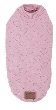 Kazoo Dog Jumper Heart Knit Pink 46cm