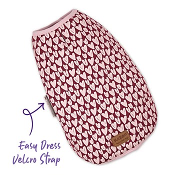 Kazoo Dog Coat Snuggie Pink Love 59cm