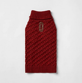 Snooza Dog Coat Polo Knit Red Extra Small