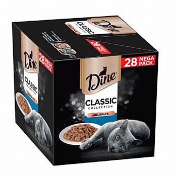 Dine Classic Collection Salmon and Tuna Mornay &amp; Cheese 85g x 28 Wet Cat Food