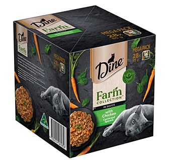 Dine Farm Collection with Chicken Carrot &amp; Spinach 85g x 28 Wet Cat Food