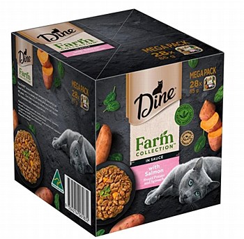 Dine Farm Collection with Salmon Sweet Potato &amp; Spinach 85g x 28 Wet Cat Food