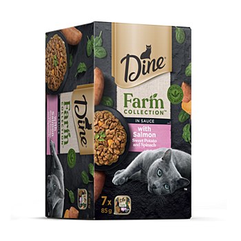 Dine Farm Collection with Salmon Sweet Potato &amp; Spinach 85g x 7 Wet Cat Food