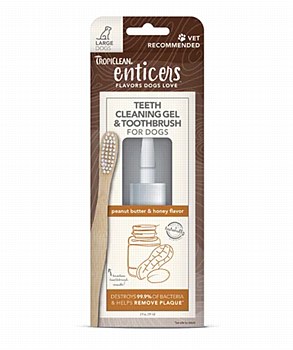 Tropiclean Enticers Peanut Butter &amp; Honey Flavor Teeth Cleaning Kit for Large Dogs