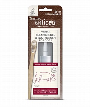 Tropiclean Enticers Hickory Smoked Bacon Flavor Teeth Cleaning Kit for Large Dogs