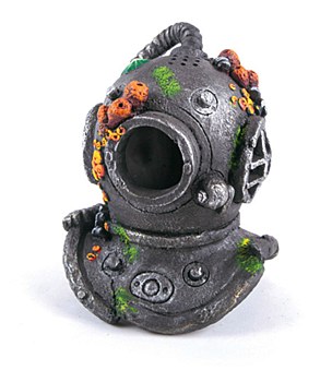 Kazoo Fish Tank Ornament Divers Helmet with Air Medium