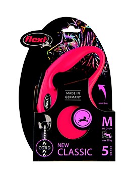 Flexi Classic Cord Dog Lead Retractable Medium 5m Red