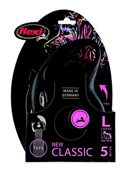 Flexi Classic Tape Dog Lead Retractable Large 5m Black