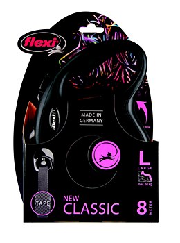 Flexi Classic Tape Dog Lead Retractable Large 8m Black