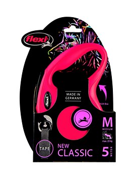 Flexi Classic Tape Dog Lead Retractable Medium 5m Red