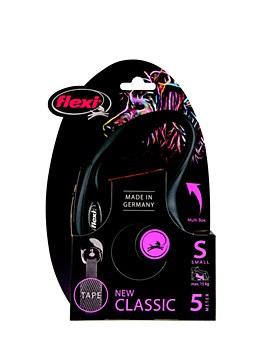 Flexi Classic Tape Dog Lead Retractable Small 5m Black