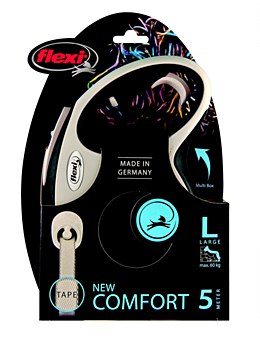 Flexi Comfort Tape Dog Lead Retractable Large 5m Black