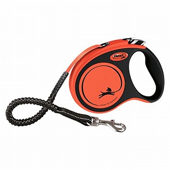 Flexi Xtreme Tape Dog Lead Retractable Small 5m Black &amp; Orange