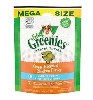 Greenies Feline Dental Treats Oven Roasted Chicken Flavor 130g