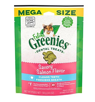 Greenies Feline Dental Treats Savory Salmon Flavor 130g