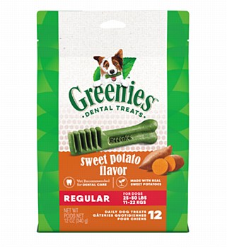 Greenies Dog Dental Treats Sweet Potato For Regular Dogs 340g