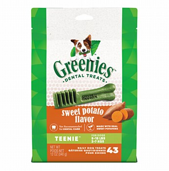 Greenies Dog Dental Treats Sweet Potato For Teenie Dogs 340g