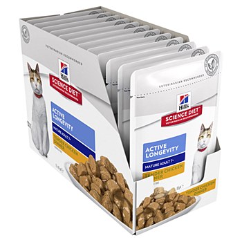 Hill's Science Diet Adult 7+ Active Longevity Chicken 12x85g Pouches Wet Cat Food