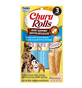 INABA Churu Rolls Joint Support Chicken with Cheese Recipe Dog Treats 30g