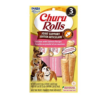 INABA Churu Rolls Joint Support Chicken with Salmon Recipe Dog Treats 30g