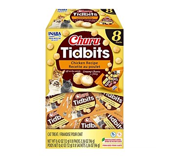 INABA Churu Tidbits Chicken Recipe Cat Treats 96g (8 Pack)