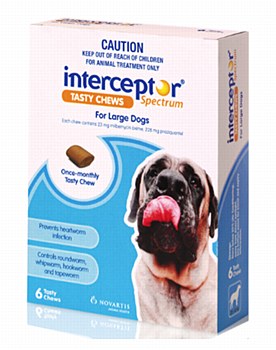 Interceptor Spectrum Wormer for Large Dog (6 Chews)
