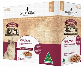 Ivory Coat Adult Chicken &amp; Kangaroo in Gravy 12x85g Wet Cat Food