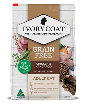 Ivory Coat Grain Free Chicken &amp; Kangaroo 4kg Dry Adult Cat Food