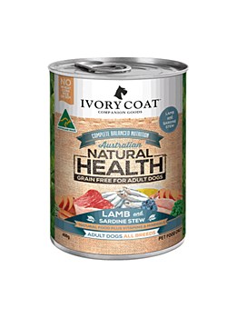 Ivory Coat Adult Grain Free Lamb &amp; Sardine Stew 400g Wet Dog Food