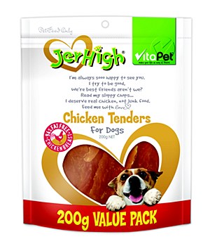VitaPet JerHigh Chicken Tenders Dog Treats 200g