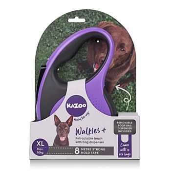 Kazoo Retractable Dog Lead with Poop Bag Dispenser for Extra Large Dogs 8m