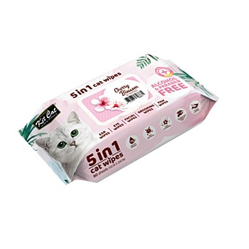 KitCat 5 in 1 Cat Wipes Cherry Blossom (80 Pack)