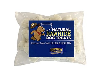 Show Master Natural Rawhide 4 inch Knotted Bones Dental Dog Treats (25 Pack)
