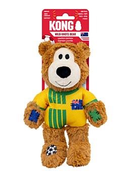KONG Soccer World Cup Knot Bear Australia Dog Toy