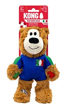 KONG Soccer World Cup Knot Bear Italy Dog Toy