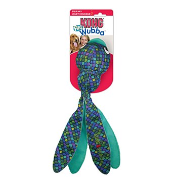 KONG Wubba Finz Blue Dog Toy Small