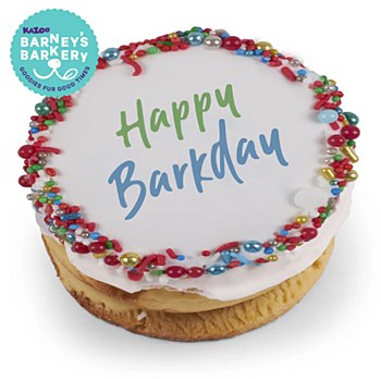 Kazoo Barney's Bakery Birthday Cake Round Red Dog Treat