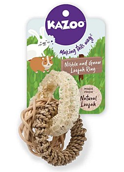 Kazoo Nibble and Gnaw Loofah Ring Small Pet Toy