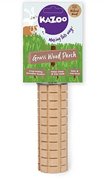 Kazoo Nibble and Gnaw Loofah Grass Wood Perch Small Pet Toy