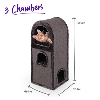 Kazoo 3 Chamber Cat Den Scratch Post