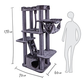 Kazoo Kitty Climb Playground Charcoal Scratch Post