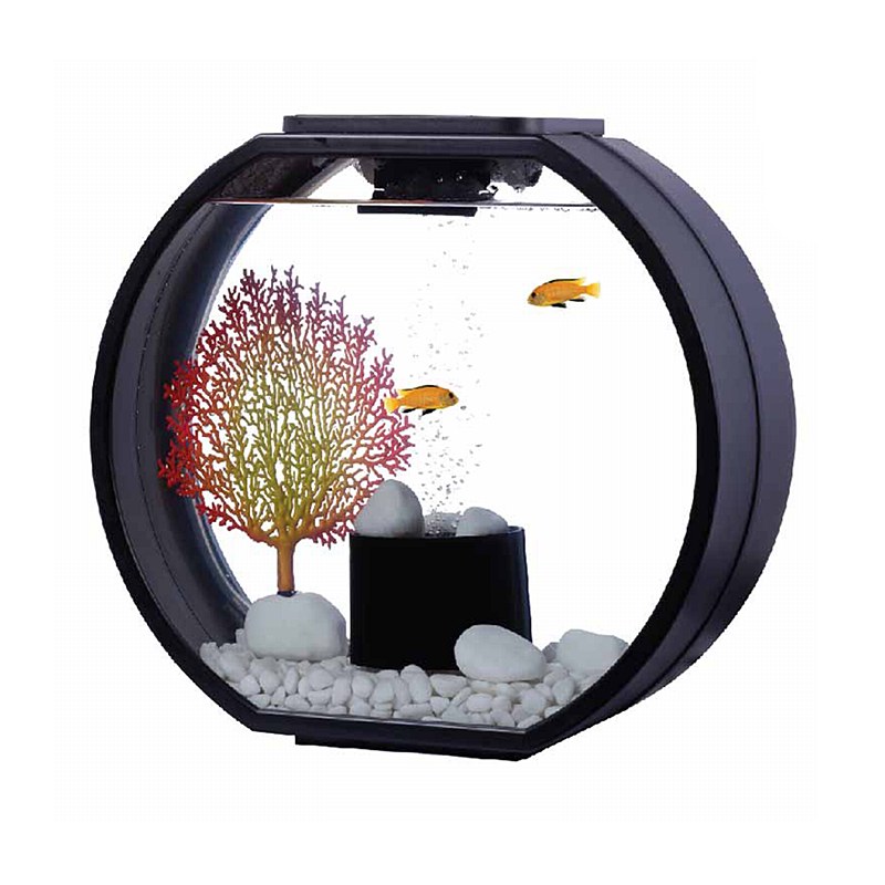 Blue Planet Deco O Black 10 Litre Mini Fish Tank - Mega Pet Warehouse